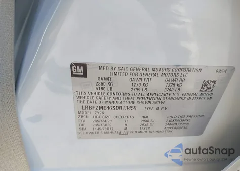 2025 Buick Envision Avenir Awd from USA, damaged, VIN LRBFZME46SD013459